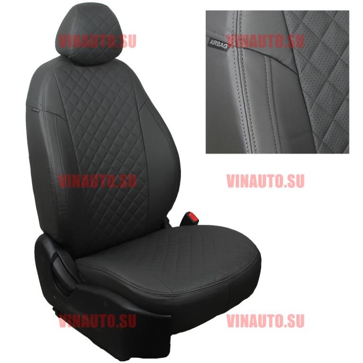Авточехлы ВАЗ-Granta Sd/Hb/Datsun on-Do сплошная (Ромб) тем.сер+тем.сер Авточехлы ВАЗ-Granta Sd/Hb/Datsun on-Do сплошная (Ромб) тем.сер+тем.сер