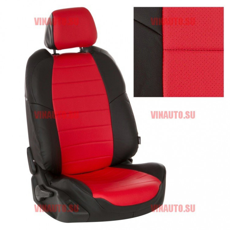 Авточехлы MITSUBISHI- ASX/CITROEN- C4 Aircross с 12-15/PEUGEOT- 4008 (Аригон) чер+красный