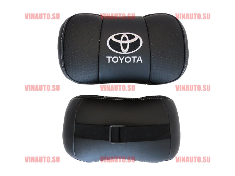 Автомобильные подушки для шеи TOYOTA надпись серая (Аригон) чер+чер Автомобильные подушки для шеи TOYOTA надпись серая (Аригон) чер+чер