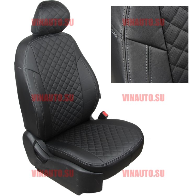 Авточехлы HYUNDAI- Creta 2016-2021 (Ромб) чер+чер Авточехлы HYUNDAI- Creta 2016-2021 (Ромб) чер+чер
