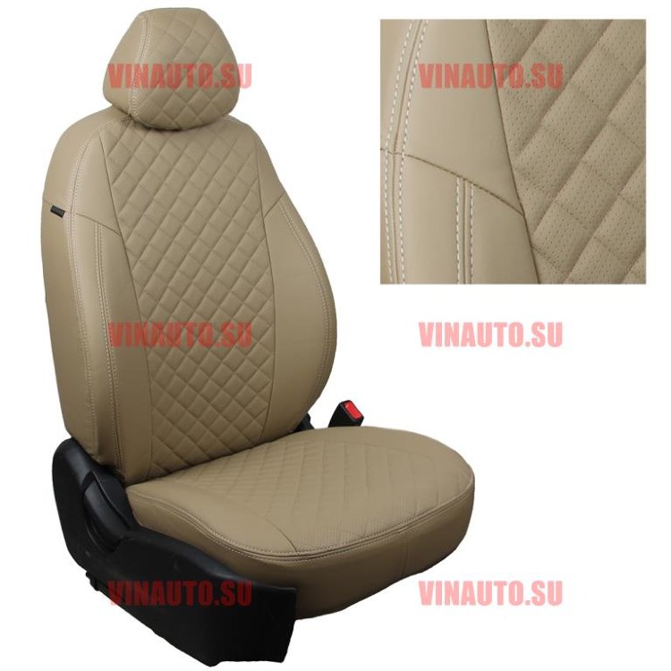 Авточехлы VW- Jetta VI с 2011 (Ромб) тем.беж+тем.беж