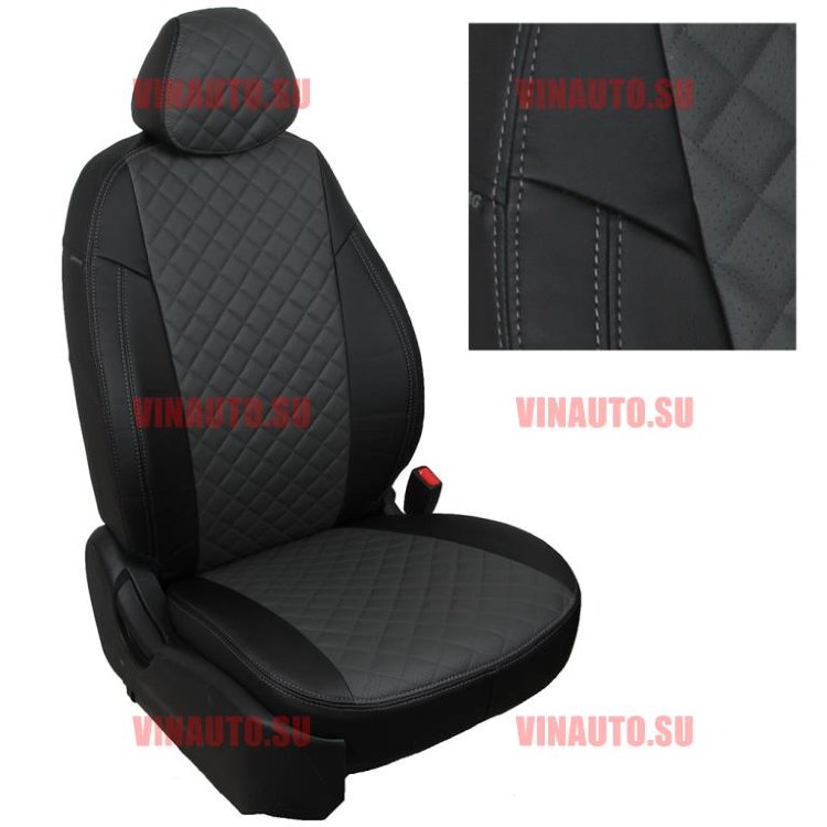 Авточехлы TOYOTA-Land Cruiser Prado 150 (5 мест) 2009- (Ромб) чер+тем.сер Авточехлы TOYOTA-Land Cruiser Prado 150 (5 мест) 2009- (Ромб) чер+тем.сер