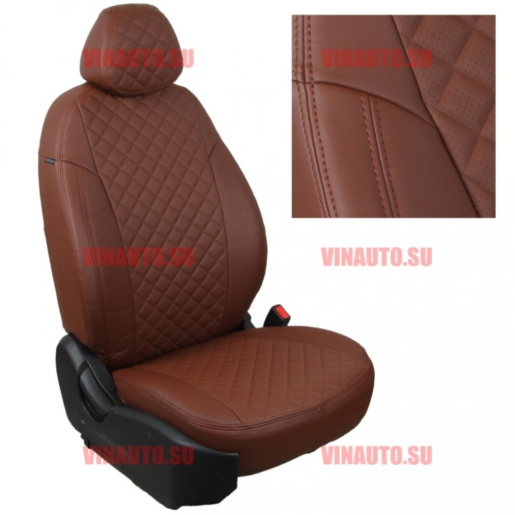 Авточехлы SKODA-Octavia-A-7 Elegance (с задн. подлокотником) (Ромб) тем.коричневый Авточехлы SKODA-Octavia-A-7 Elegance (с задн. подлокотником) (Ромб) тем.коричневый