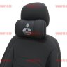 Автомобильные подушки для шеи MITSUBISHI серая вышивка (Аригон) чер+чер